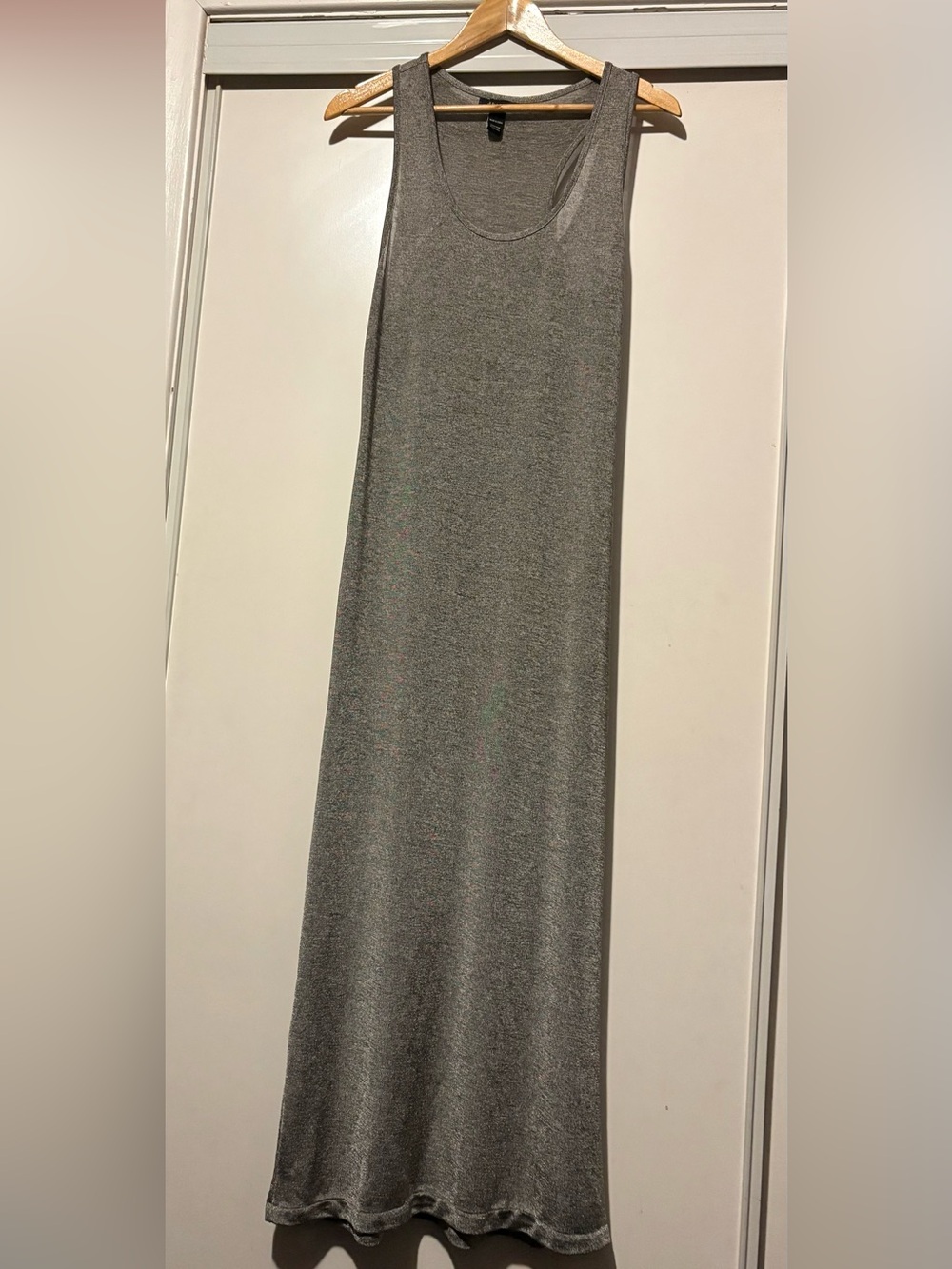 QED London Silver-Gray Sleeveless Maxi Dress